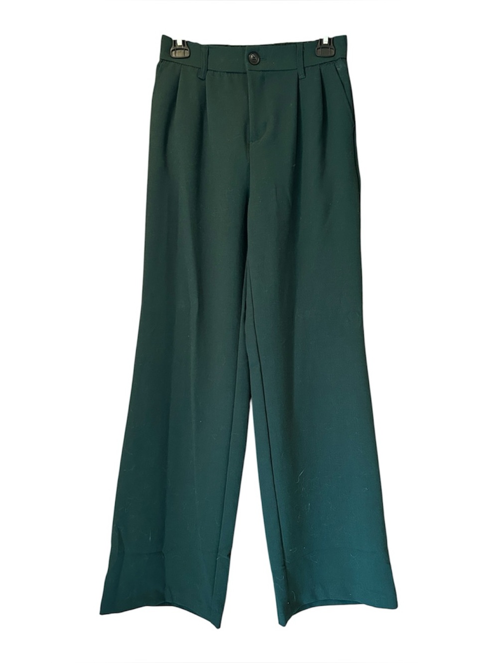 SO Kohls Womens Pants XS Extra Small Forest Green Pleated Wide Leg Trouser